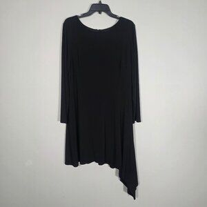 Adrianna Papell‎ Long Sleeve Matte Jersey Dress with Asymmetrical Hemline, SZ 18